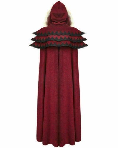 Pre-owned Punk Rave Women Coat Red Fux Fur Gothic Steampunk Regency Cloak Vtg Jacket