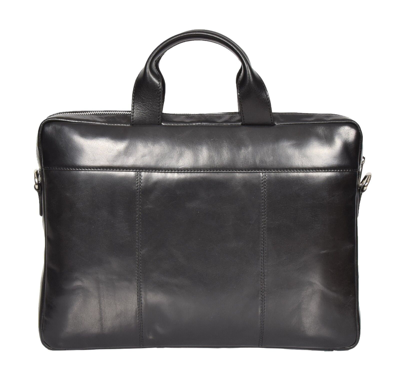 Pre-owned House Real Leather Briefcase Slimline Cross Body Laptop Bag Organiser Satchel Black