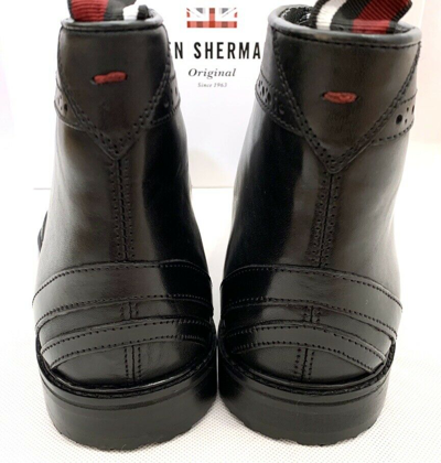 Pre-owned Ben Sherman Cason Men's Leather Shoes Lace Up Boots Ankle Boots Black