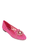 Dolce & Gabbana Slipper In Taormina Lace With Crystals In Fuchsia