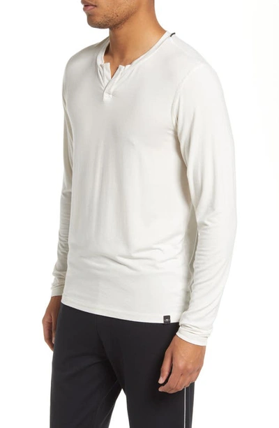 Shop Bedfellow Long Sleeve Pajama Henley In Whisper White