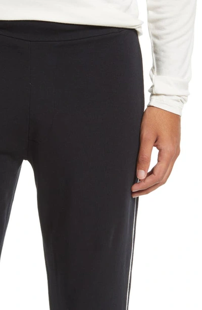 Shop Bedfellow Jogger Pajama Pants In Black With White Piping