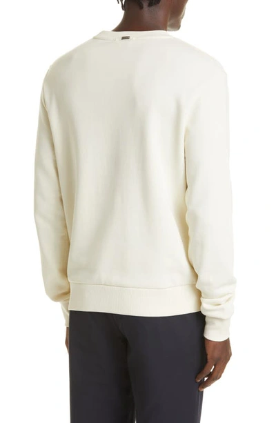 Shop Herno Logo Cotton Sweatshirt In Natural