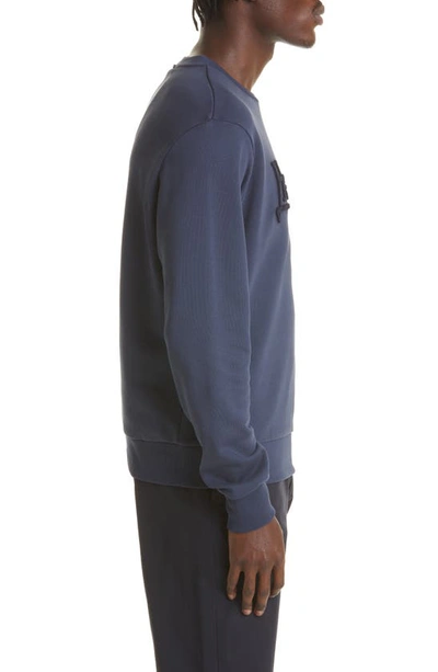 Shop Herno Logo Cotton Sweatshirt In Blue