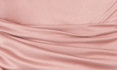 House Of Cb Adrienne Satin Strapless Gown In Blush