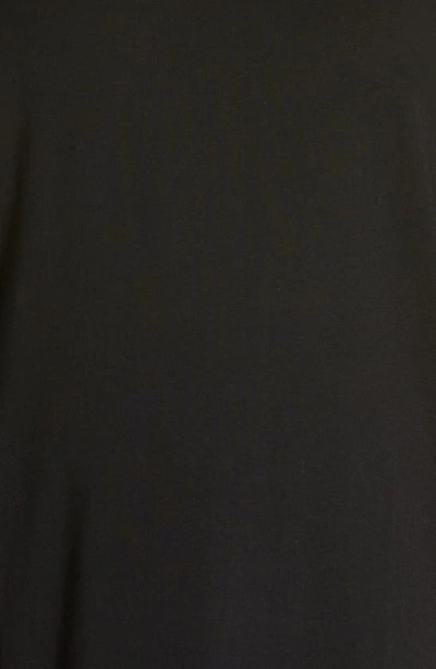 Eileen Fisher Zip Hem Stretch Organic Cotton Tunic Top In Black
