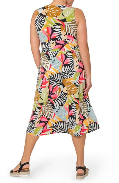 Shop Leota Rosemary Sleeveless Midi Dress In Ppbm -paradise Pop Black Multi