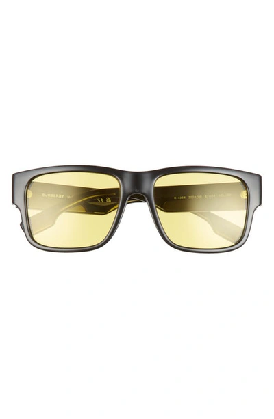 Shop Burberry 57mm Square Sunglasses In Black/ Yellow