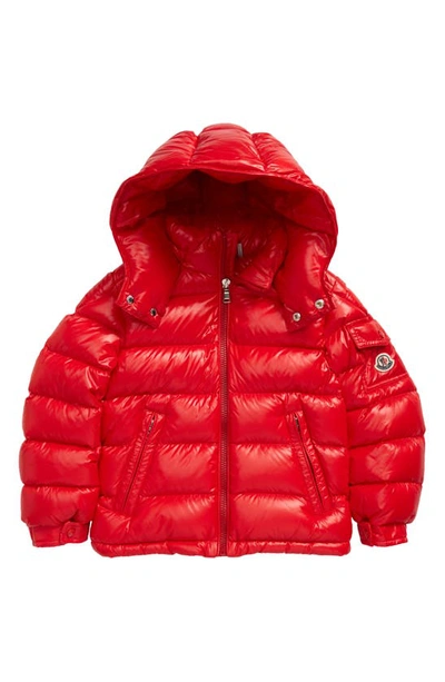 Shop Moncler Kids' New Maya Water Resistant Hooded Down Puffer Jacket In Red