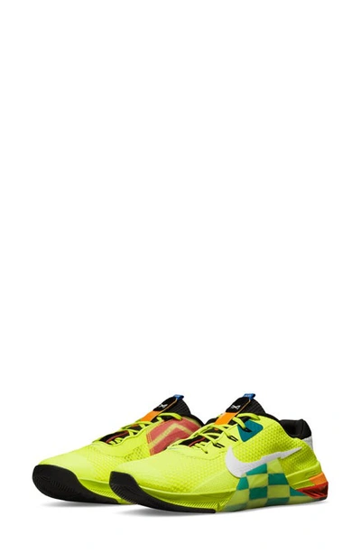 Nike Metcon 7 Amp Training Shoes In Volt/white/black/bright Spruce/habanero  Red/kumquat | ModeSens