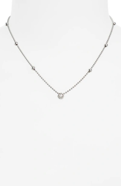 Roberto Coin Diamond Pendant Beaded Necklace In White Gold