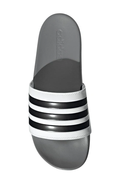 Shop Adidas Originals Adilette Comfort Sport Slide In White/ Black/ Grey