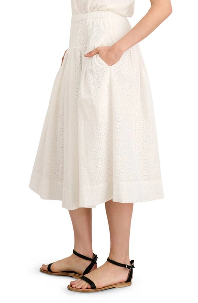 Shop Alex Mill Jane Cotton Eyelet Midi Skirt In White