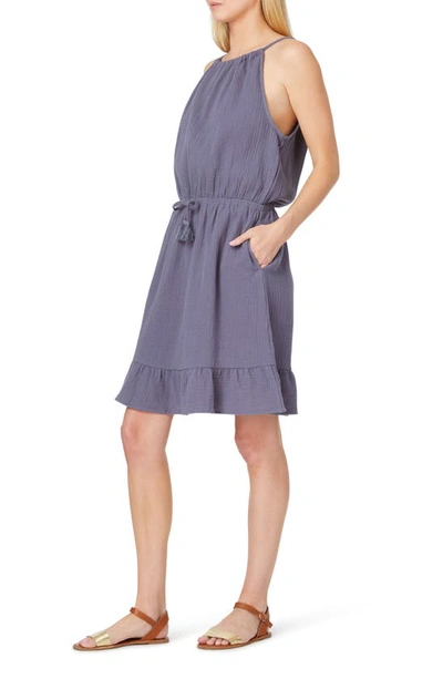Shop C&c California Kaelyn Gauze Dress In Grisaille