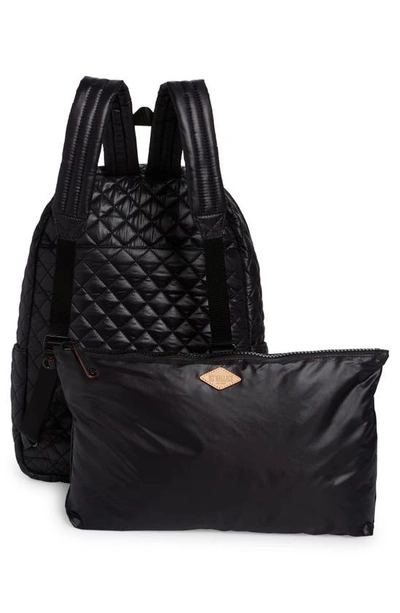 Mz Wallace Metro Deluxe Quilted Nylon Backpack In Black Oxford