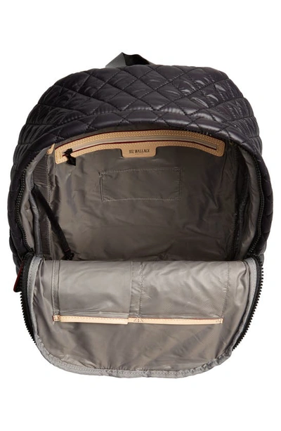Mz Wallace Metro Deluxe Quilted Nylon Backpack In Black Oxford