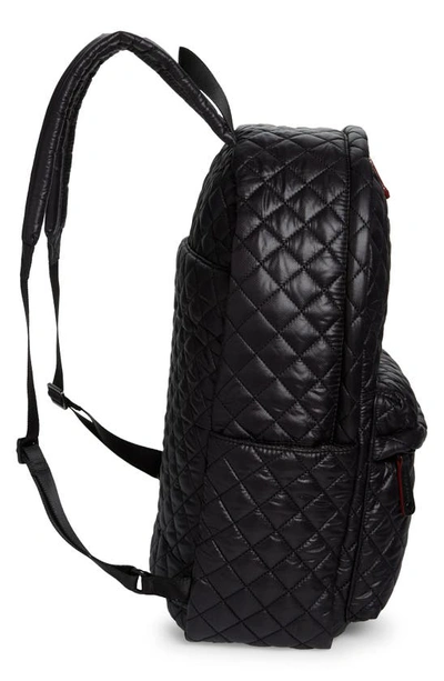 Mz Wallace Metro Deluxe Quilted Nylon Backpack In Black Oxford
