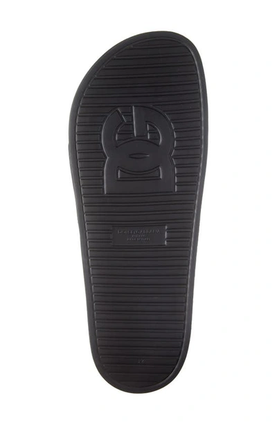 Dolce & Gabbana Black Beachwear Logo Slides In 89690 Black/white