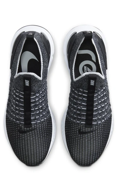 Nike React Phantom Run Flyknit 2 Sneakers From Finish Line In Black/ White/ White