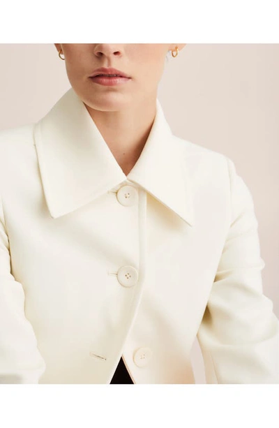 Shop Mango Fitted Coat In Off White