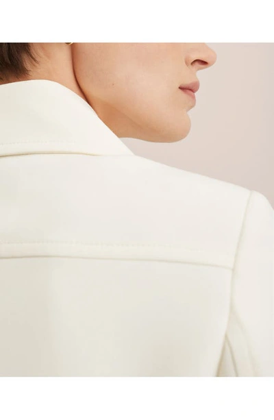 Shop Mango Fitted Coat In Off White