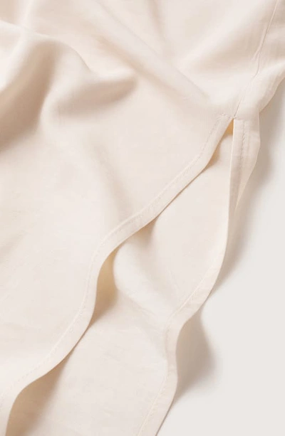 Shop Mango Side Slit Shirtdress In Off White