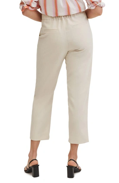 Shop Mango Button Detail Crop Pants In Light/ Pastel Grey