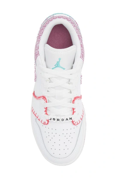 Shop Jordan Air  1 Low Sneaker In White/ Light Bordeaux/ Pink