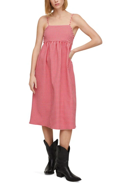 Mango pink tartan dress top