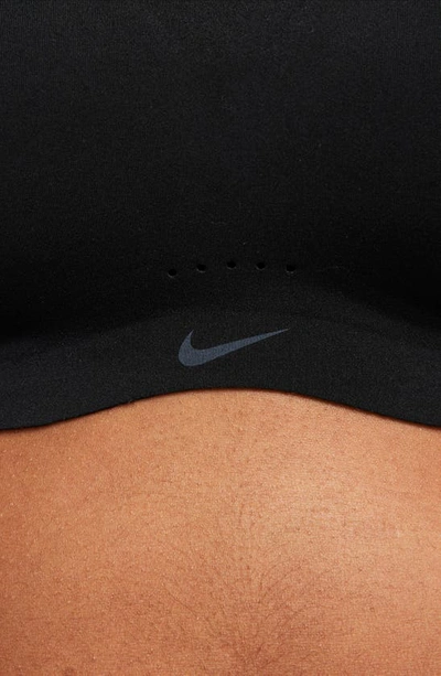 Shop Nike Minimalist Everyday Bra In Black/ Black/ Dark Smoke Grey