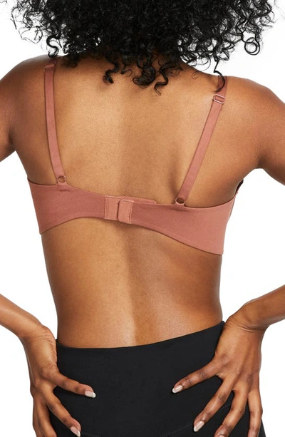 Shop Nike Minimalist Everyday Bra In Red Bark/ Red Bark/ Cacao Wow