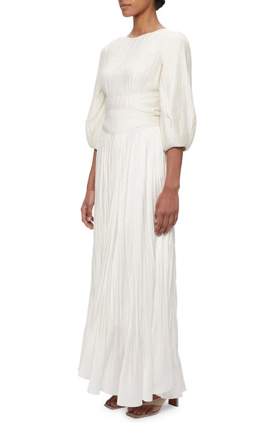 Shop Jonathan Simkhai Ames Pleated Gown In Ivory