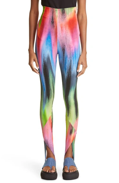 Attico Jamie Spectrum Printed Stirrup Pants In Multicolor