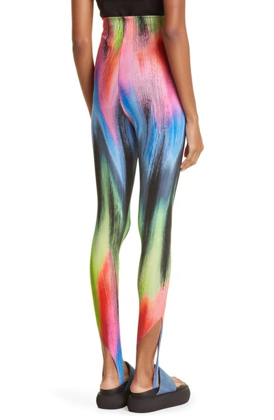 Shop Attico Jamie Spectrum Print Stirrup Pants In Multicolor