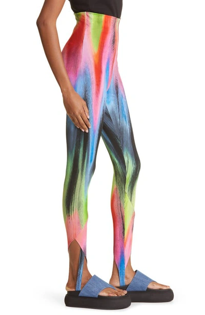 Shop Attico Jamie Spectrum Print Stirrup Pants In Multicolor