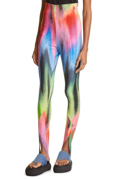 Shop Attico Jamie Spectrum Print Stirrup Pants In Multicolor