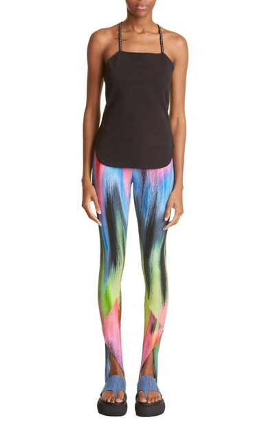 Shop Attico Jamie Spectrum Print Stirrup Pants In Multicolor