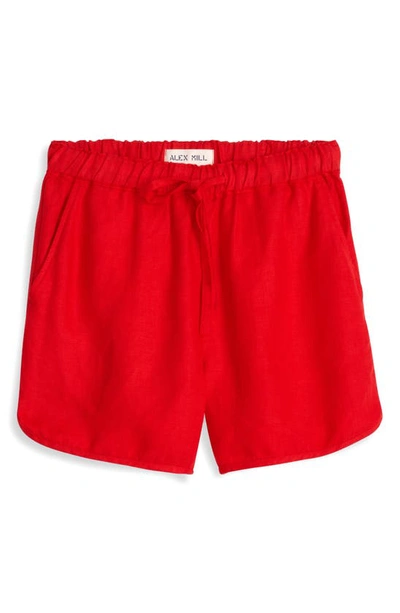 Shop Alex Mill Sunny Linen Shorts In Chili