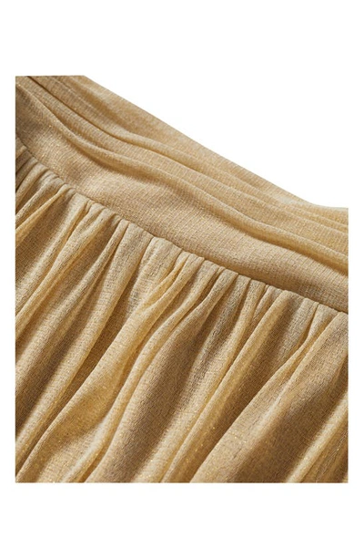 Shop Mango Metallic Tulle Midi Skirt In Gold