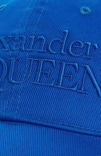 Shop Alexander Mcqueen Embroidered Baseball Cap In Royal