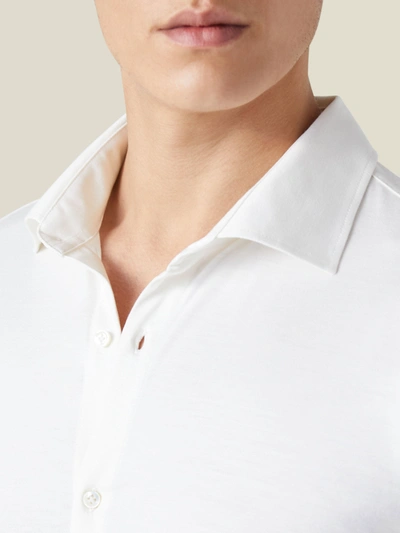 Shop Luca Faloni White Como Silk-cotton Shirt