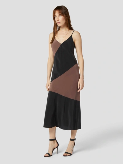 Shop Equipment Forain Silk Dress In True Black Vintage Brown
