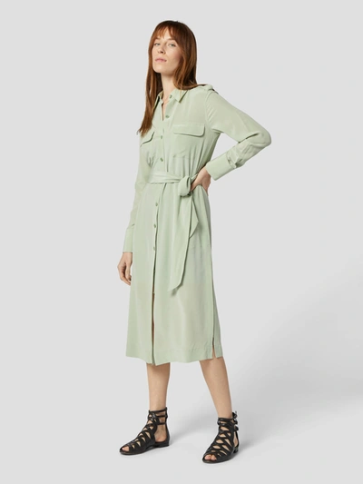 Shop Equipment Zelie Silk Dress In Reseda Green