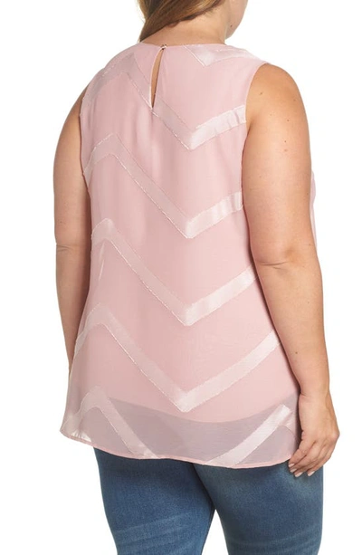 Shop Vince Camuto Sheer Chevron Tunic In Pink Fawn
