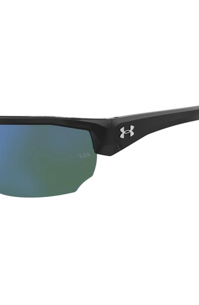 Shop Under Armour 70mm Polarized Oversize Sport Sunglasses In Black Grey / Green