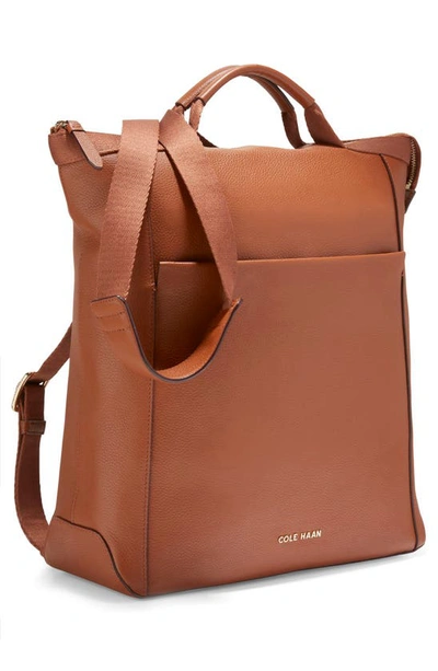 Shop Cole Haan Grand Ambition Leather Convertible Backpack In British Tan