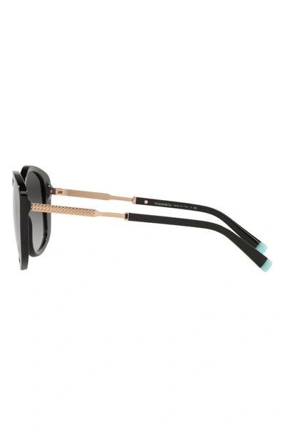 Shop Tiffany & Co 54mm Gradient Irregular Sunglasses In Black/ Grey Gradient