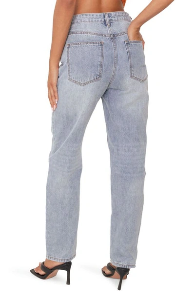 Edikted Crossover Boyfriend Jeans In Light-blue