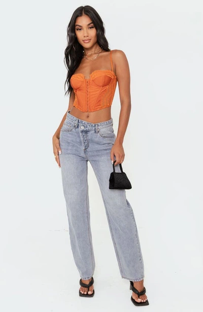 Edikted Crossover Boyfriend Jeans In Light-blue
