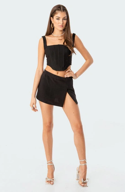 Shop Edikted Dasha Micro Miniskirt In Black